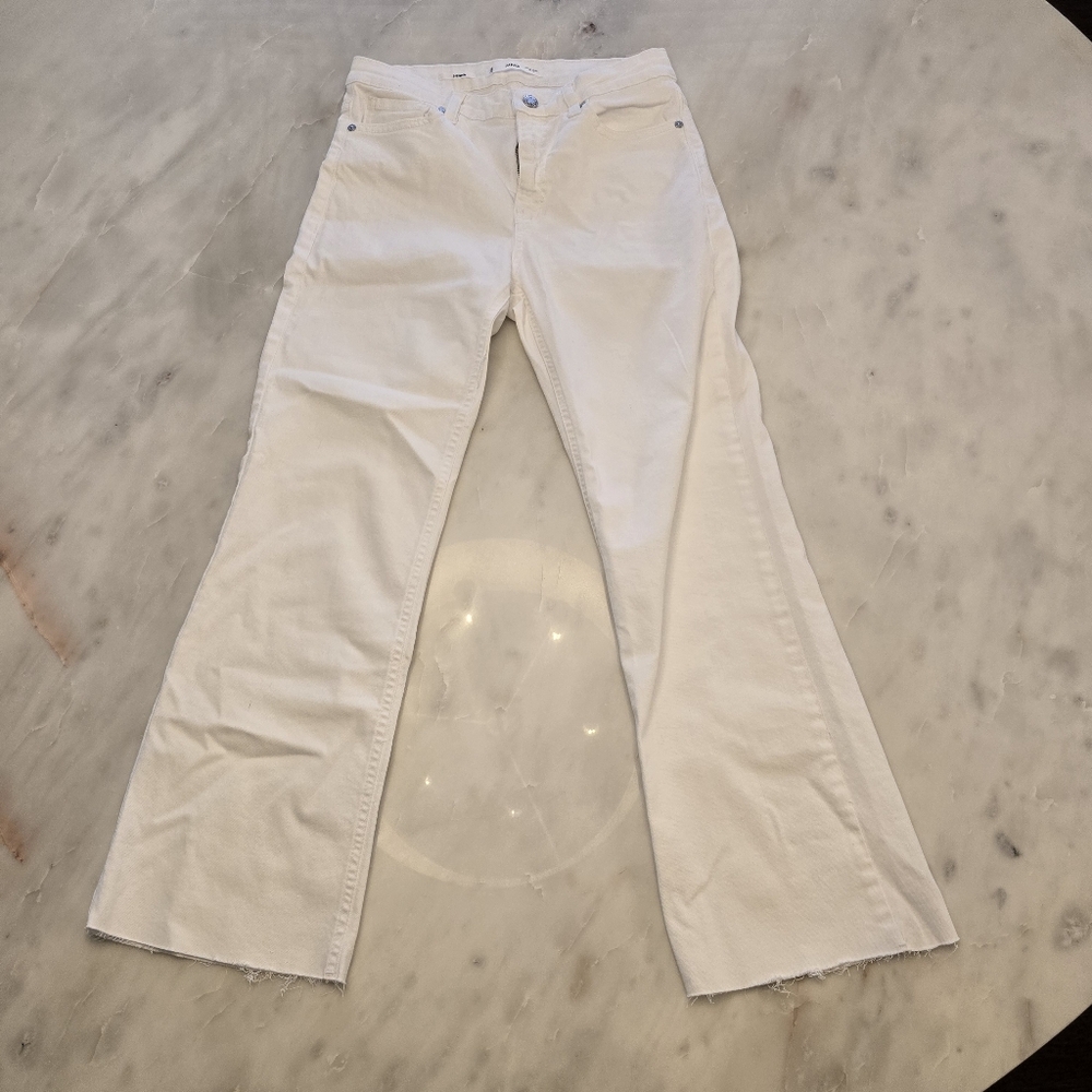 Mango Boot leg white denim